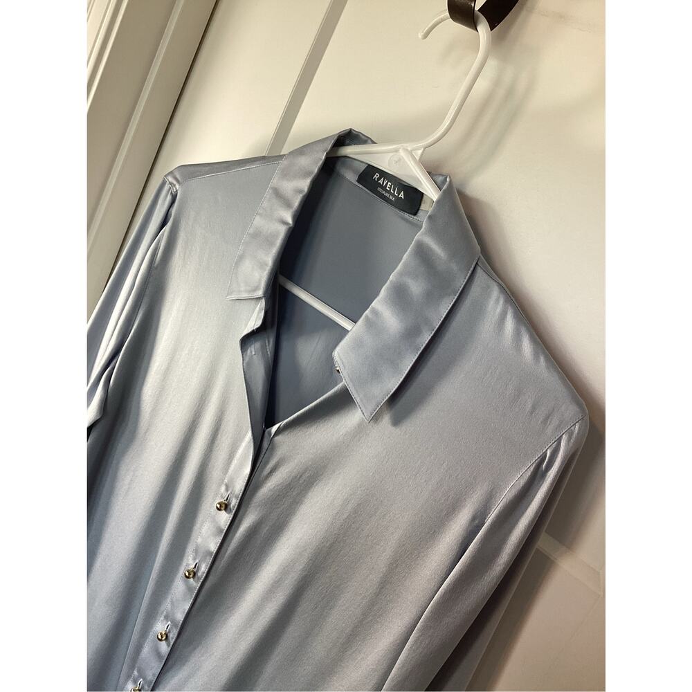 Ravella Milano Gray Silk Blouse - Women's Size Small minimalist designer - Picture 3 of 10